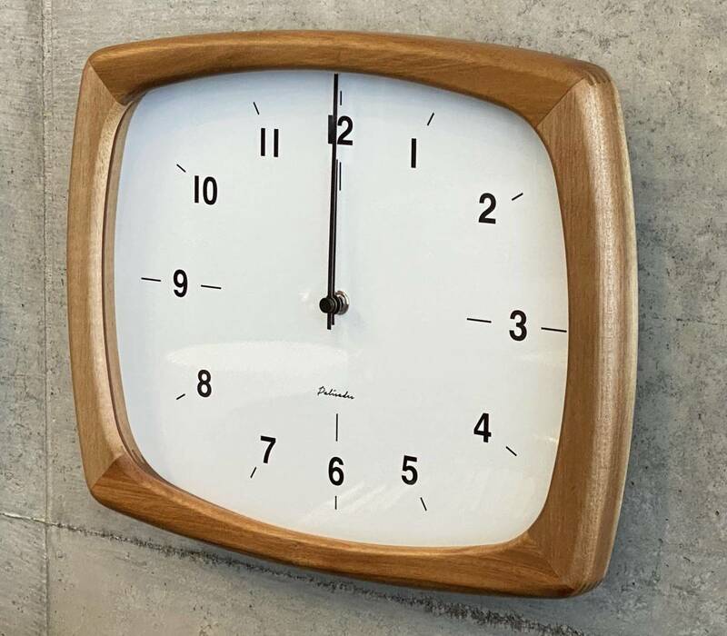 電波式時計!Midcentury Rect Wall Clock(検索 北欧ビンテージ,サンバースト,ミッドセンチュリー,イームズ,50's,60's,スペースエイジ