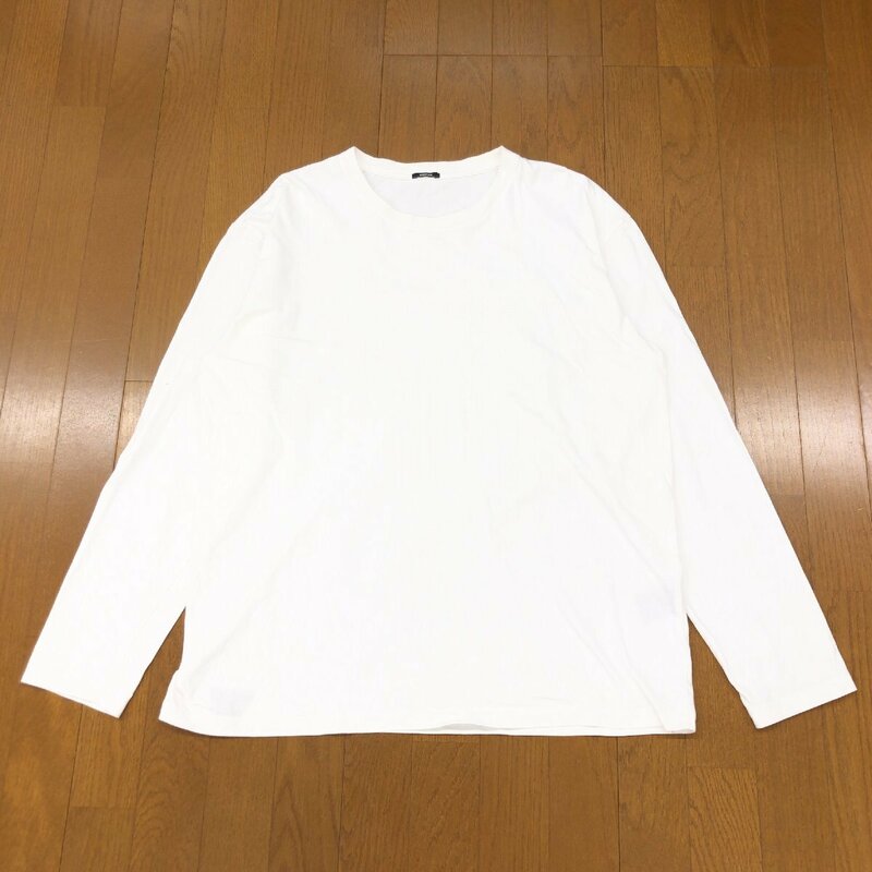 DENHAM デンハム ロゴ刺繍 バックプリント ビッグシルエット Tシャツ L 白 ホワイト 長袖 ロンT オーバーサイズ 日本製 国内正規品 メンズ