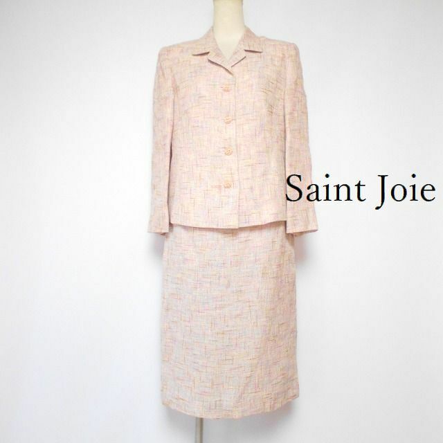 873298 Saint Joie サンジョア ピンク系 スカートスーツ セットアップ 9