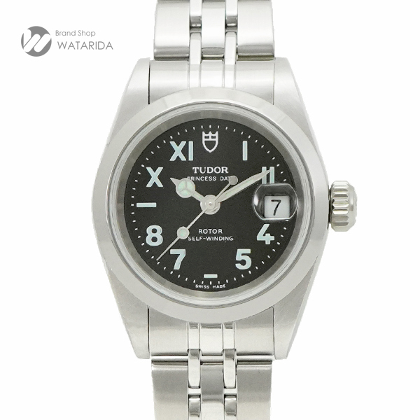 チュードル TUDOR 腕時計 プリンセス デイト 92400 SS 黒文字盤 ユニークダイヤル カリフォルニアダイヤル 送料無料