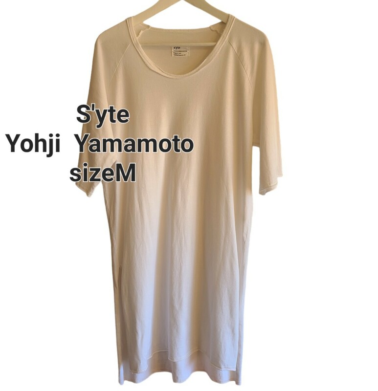 S'yte　サイトThe Shop Yohji Yamamotoロング丈サイドスリットコットンTシャツcolorホワイトsizeM 