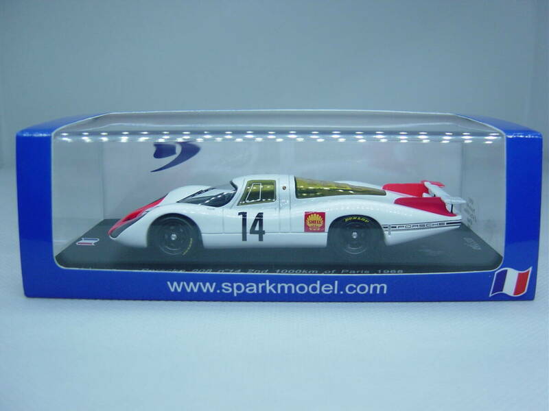 送料350円～ spark 1/43 Porsche 908 2nd 1000km of Paris 1968 #14 V.Elford/R.Lins ポルシェ エルフォード/リンス パリ1000kmレース