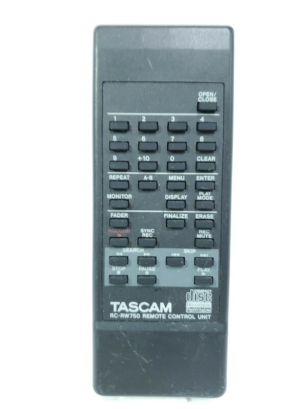 リモコン TASCAM RC-RW750 CD-RW750 用 動作確認◯ タスカム TEAC CD レコーダー