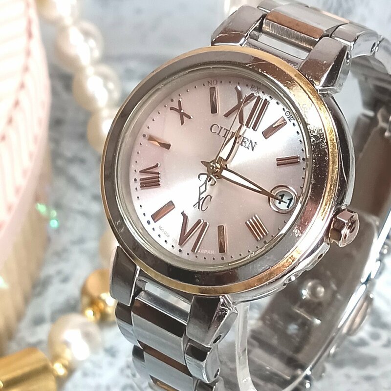 不動品 ジャンク品 シチズン デイト H058-T016553 xC ソーラー レディース CITIZEN 腕時計 nmx-988