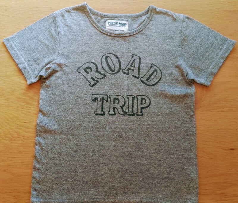 PONY GO ROUND　ポニーゴーラウンド　半袖　Tシャツ　XL　130　グレー　アメカジ　ROAD TRIP