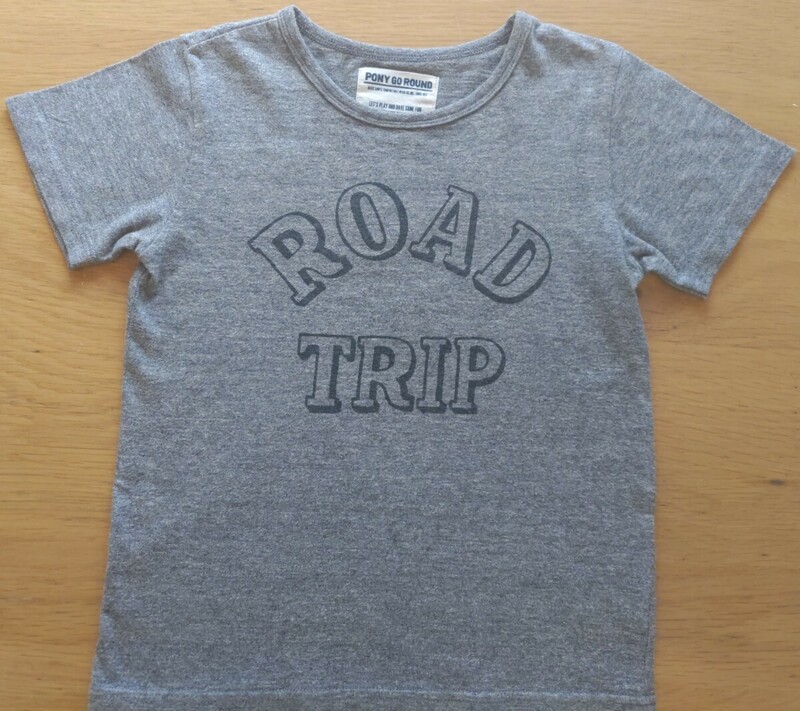 PONY GO ROUND　ポニーゴーラウンド　半袖　Tシャツ　L　120　グレー　アメカジ　ROAD　TRIP