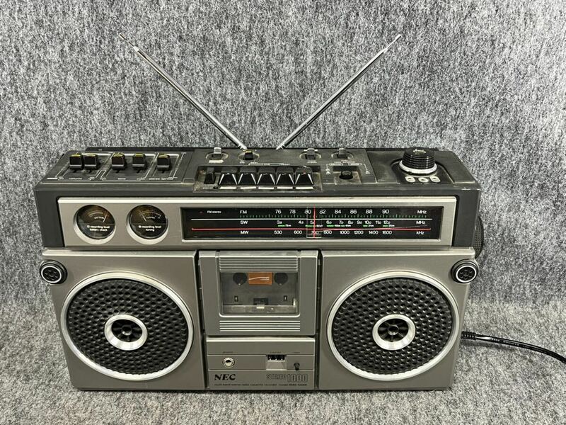 NEC ラジカセ STEREO RADIO CASSETTE RECORDER 昭和レトロ RMS-1000R 当時物 ビンテージ FM SW MW ジャンク