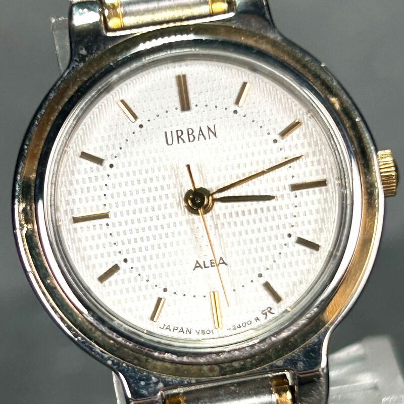 SEIKO セイコー ALBA アルバ URBAN アーバン V801-0440 腕時計 クオーツ アナログ 3針 シルバー×ゴールド ステンレススチール ホワイト