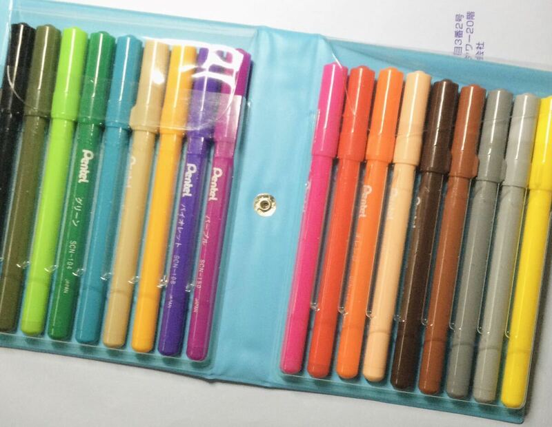 【Pen Spinning】希少　廃盤　Pentel Water Color Pen SCN-18/ ぺんてる　水性カラーペン　18色セット