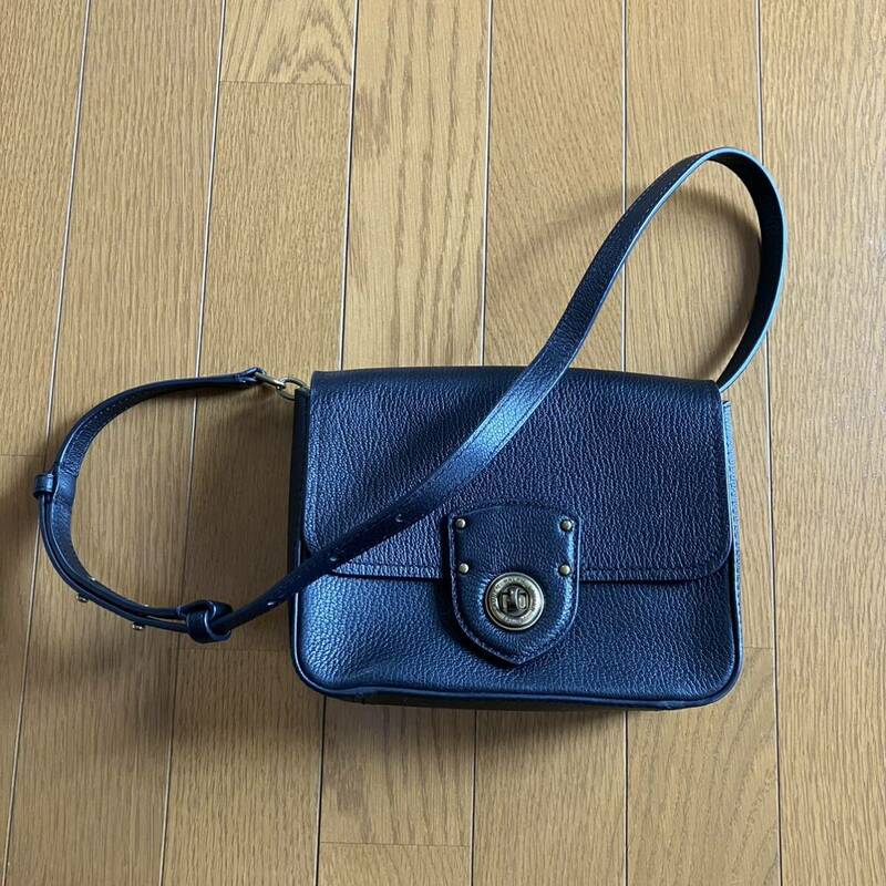 新品同様美品 RALPH LAUREN 2WAY チェーン ポシェット ショルダーバッグ 革 黒 ラルフローレン☆郵パック無料