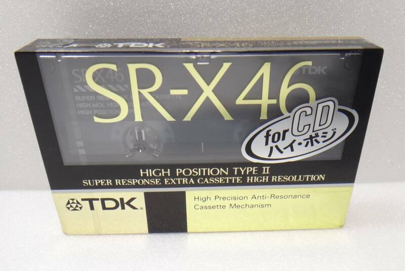 新品、未開封、送料無料 当時物 for CD ハイポジ TDK　SR-X46 カセットテープ　SR-X46K 46分　昭和レトロ