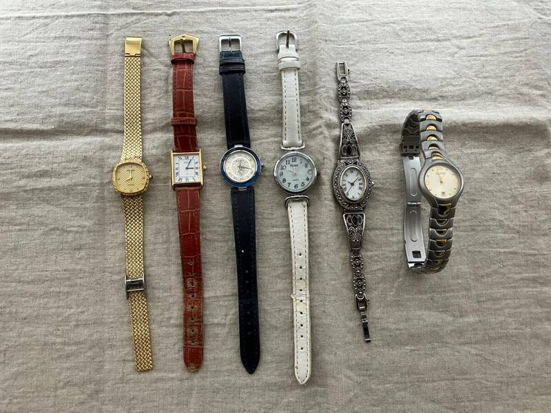 ピエール　バルマン含む　腕時計6種類　全てレディース用　クォーツ式時計　中古品　送料無料　定形外郵便で発送　約１週間でお届け　
