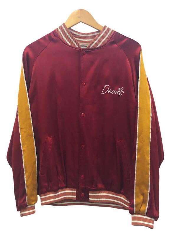 HOUSTON (ヒューストン) RAYON AWARD JACKET（DEVILS）レーヨンアワードジャケット 51248 L マルーン メンズ/025