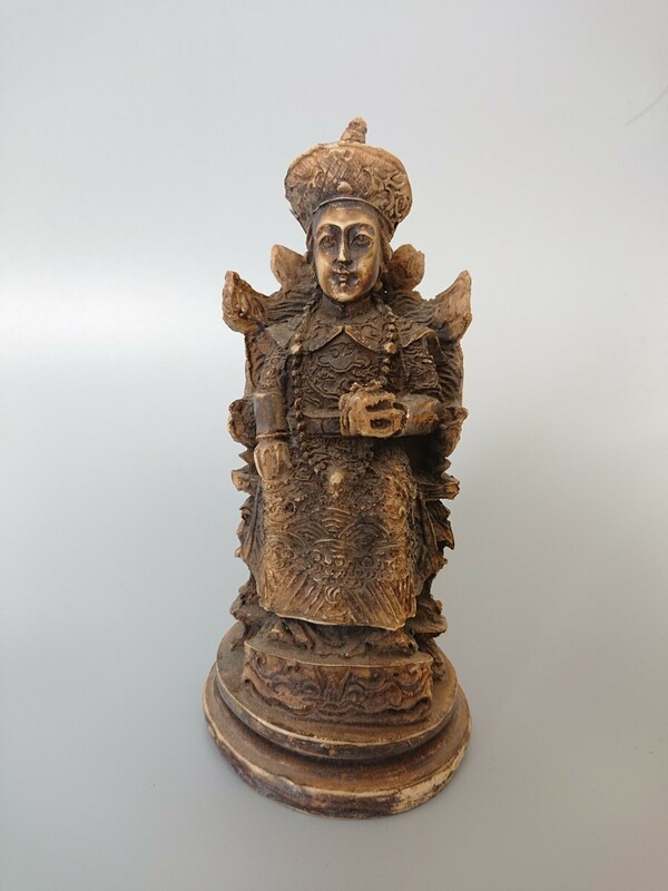時代物 置物 皇帝像 (検) 仏像 仏教美術 古美術 中国 銅器 チベット仏