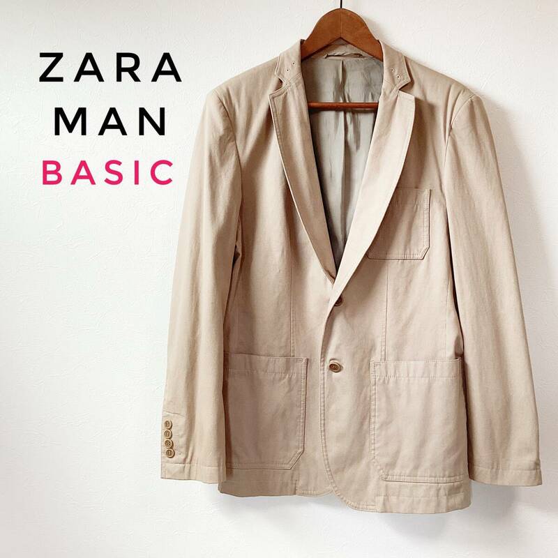 ZARA MAN BASIC ザラ ジャケット ベージュ Mサイズ シングルボタン セミフォーマル フォーマル シンプル