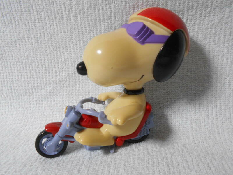 ★スヌーピー ソフビ フィギュア バイクに乗る ビンテージ人形 ピーナッツ アンティーク雑貨 レトロ送料300円～