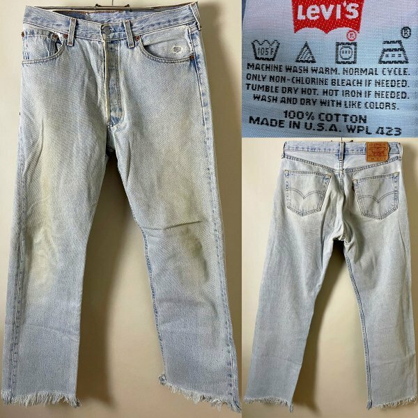 【希少00S 2000年代 USA製 米国製 裾切りっ放し】90s Levi’s リーバイス 501-0134ストレート インディゴ デニム パンツ W32 L34 ジーンズ