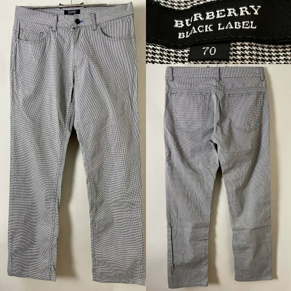 ★【国内正規品 ホースマーク】BURBERRY BLACK LABEL バーバリー ブラックレーベル コットンポリ混 ストレッチ グレー系 5P パンツ Ｗ70