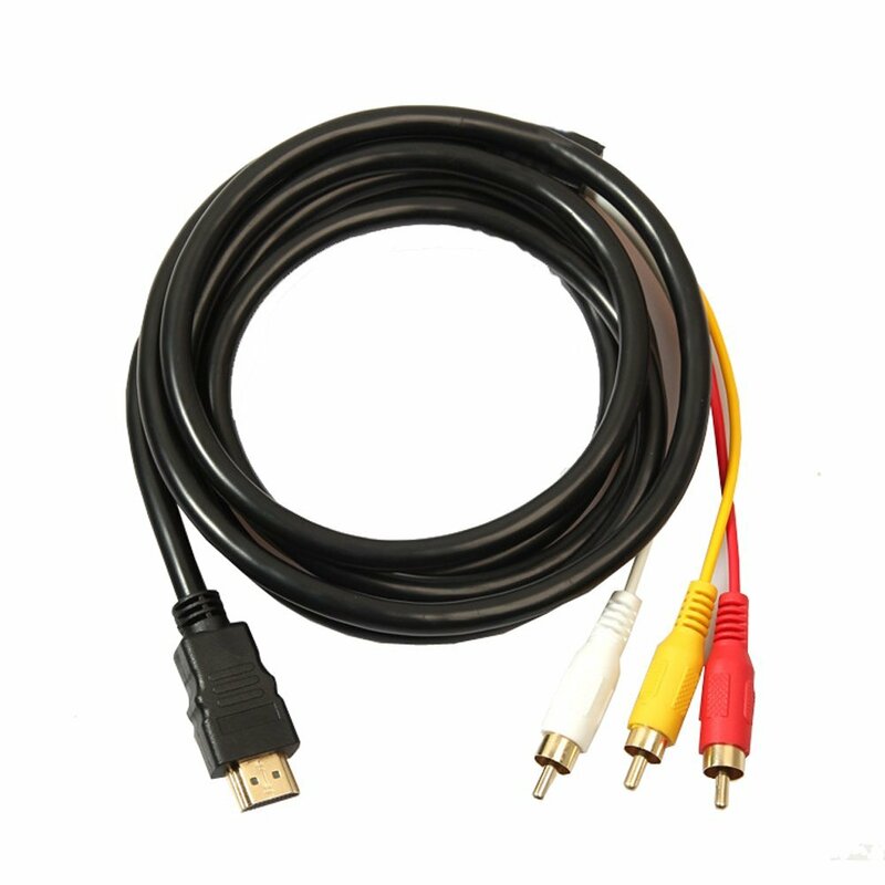 金メッキ高品質 HDMI A/M TO RCA3 変換ケーブル 1.5m 