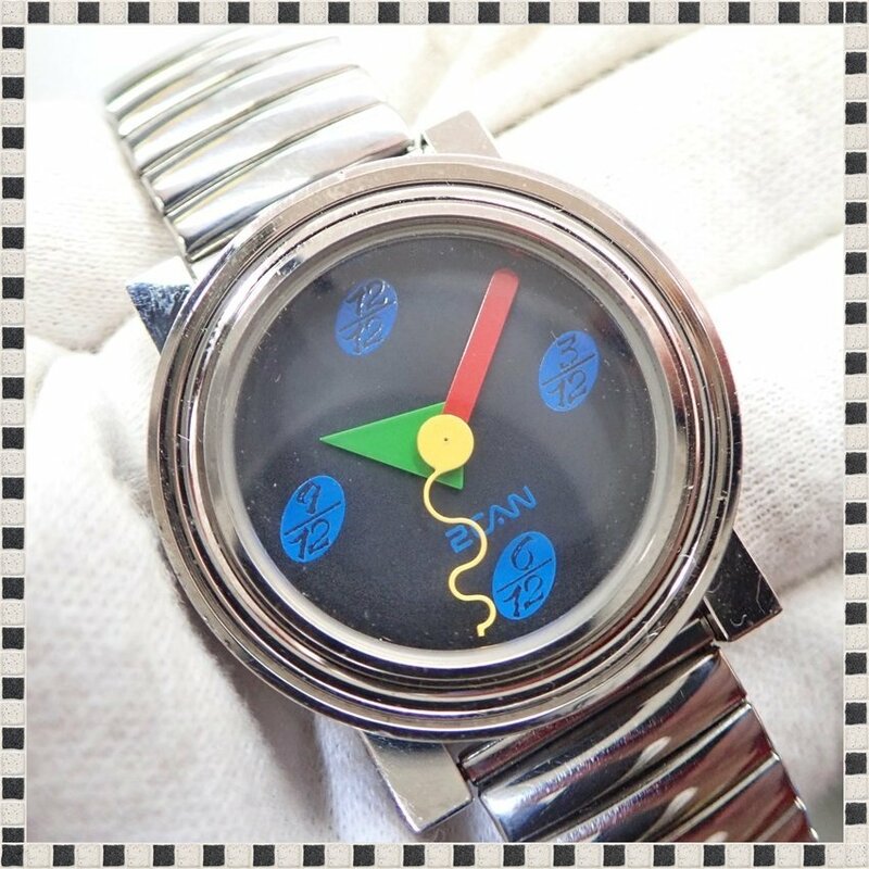 【 美品 】 2CAN 黒文字盤 クォーツ 35mm メンズ 腕時計 稼働品