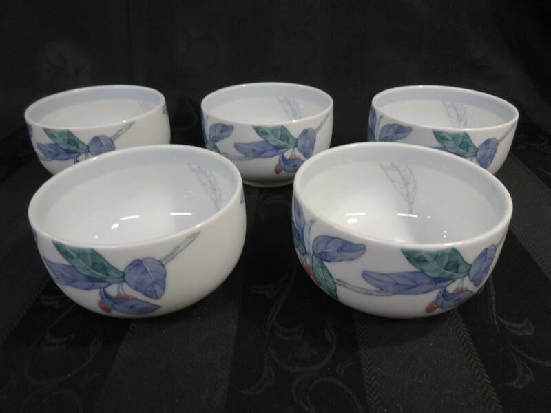 【乃りたけ 小鉢 5客セット】Noritake ノリタケ 山辺 葉柄 深皿 口径 約11cm 陶器 和食器【B6-3③】0412