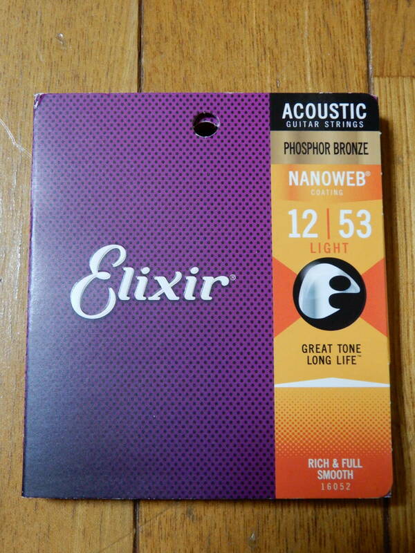 Elixir エリクサー アコースティックギター弦 NANOWEB PHOSPHOR BRONZE Light ライト .013-.053 #16052 新品未開封品
