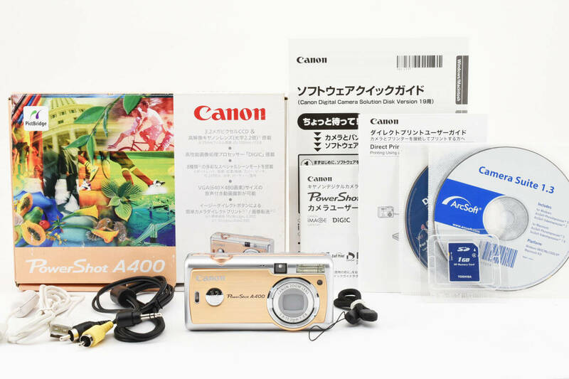 ■ ほぼ新品 ■ キャノン パワーショット Canon PowerShot A400 電池式 オールドコンデジ　A413S77S9DH C497