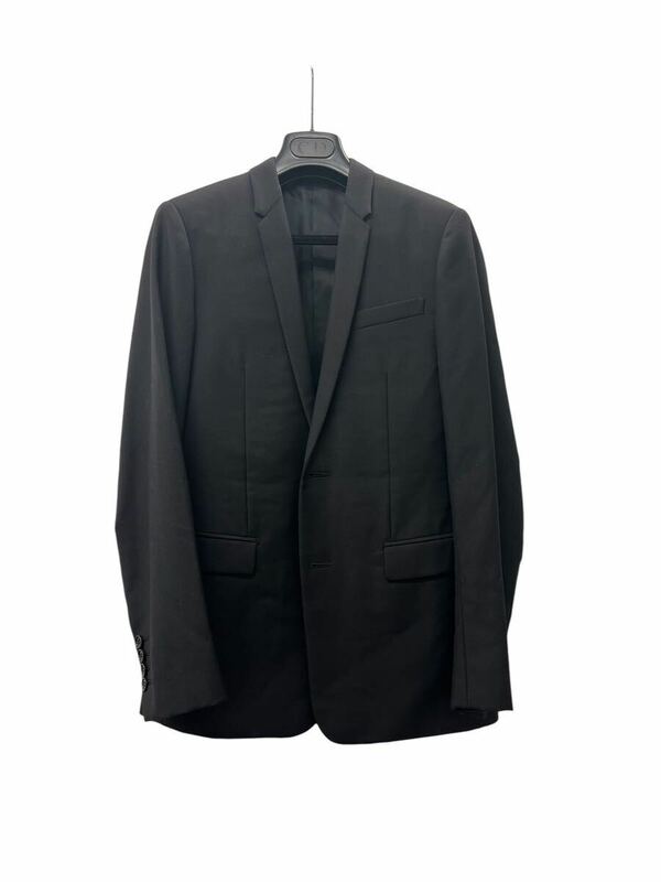 15001/極美品/15AW　ディオール オム セットアップ　ナローラペル　ウール100％　シングルスーツ　ブラック　44　イタリア製　正規品