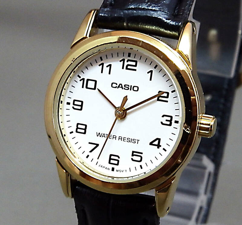 EU-9673■CASIO カシオ レディース腕時計 3針 丸型 中古