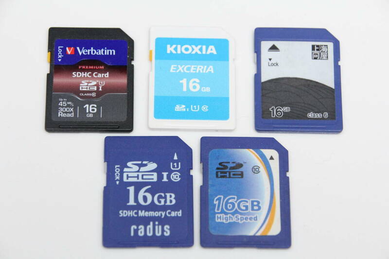 16GB SDHCカード ●いろいろ5枚セット●
