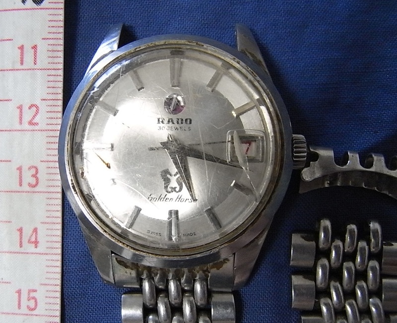 即決 動作品 ジャンク RADO ゴールデンホース 30石 11675 ライスブレス シルバー AS Cal.1789 自動巻き メンズ腕時計 ラドー swiss made