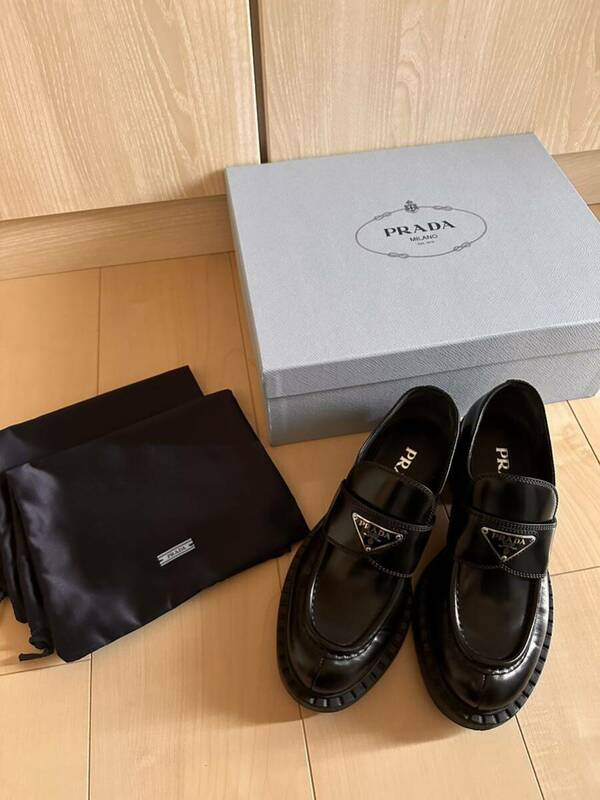 美品 プラダ　PRADA チョコレートローファー　35.5