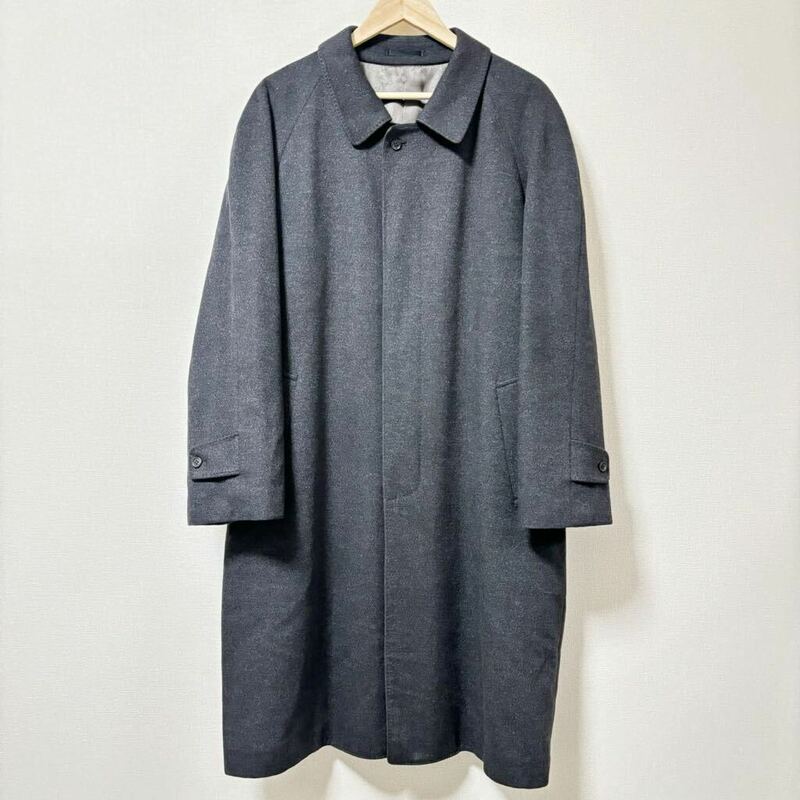 上質◎状態良好◎【CASHMERE】カシミヤ ステンカラーコート ブラック 黒 ロングコート 軽量 ポケット メンズ サイズ胸囲96/Y8600SS