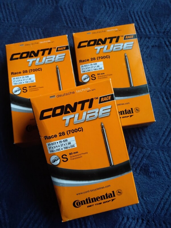 コンチネンタル (Continental) チューブ Race28 700×20-25C（仏式80mm） 3本