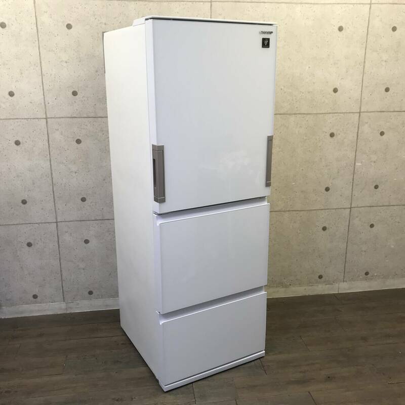 【直接引取可】21年製 3ドア冷蔵庫 シャープ SJ-GW35G ホワイト どっちもドア プラズマクラスター　取扱説明書付き 美品 I0327-3 
