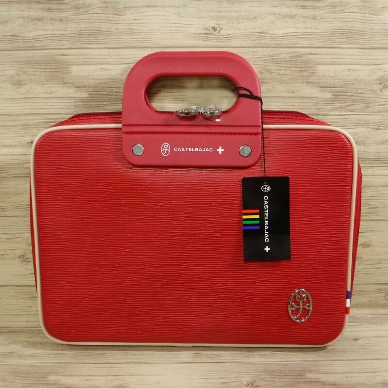 BB923 カステルバジャック 定価17600円 新品 ビジネスバッグ 撥水レザー B5 60501 ブリーフケース アタッシュケース 赤 レッド マタンII
