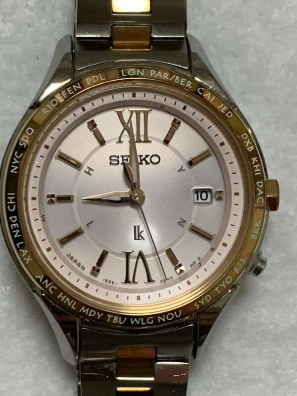 SEIKO セイコー 本物 LUKIAルキア 1B25-0AH0 ピンクフェイス レディース腕時計 稼働品