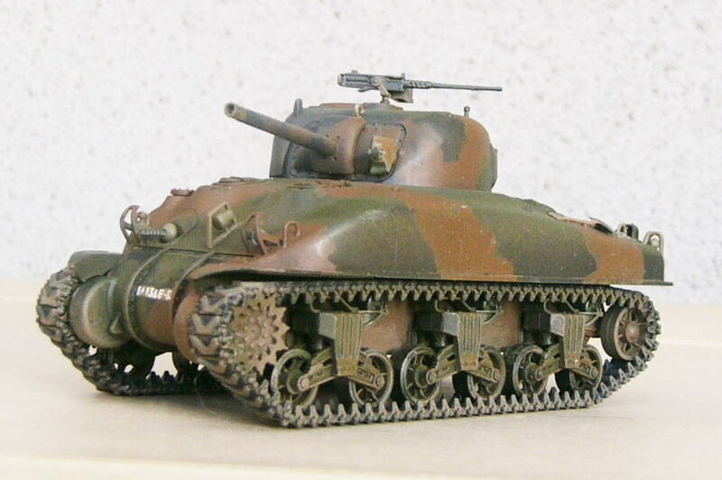 製作完成品■タミヤ　1/48　アメリカ　M4A1 シャーマン 二色迷彩　■１９４４年イタリア