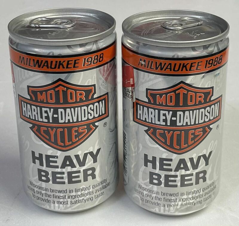 当時物 Harley-Davidson HEAVY BEER 缶ビール 355L 未開封 2缶セット ハーレーダビッドソン ハーレー 長期保管品 レトロ缶 缶 中身入り