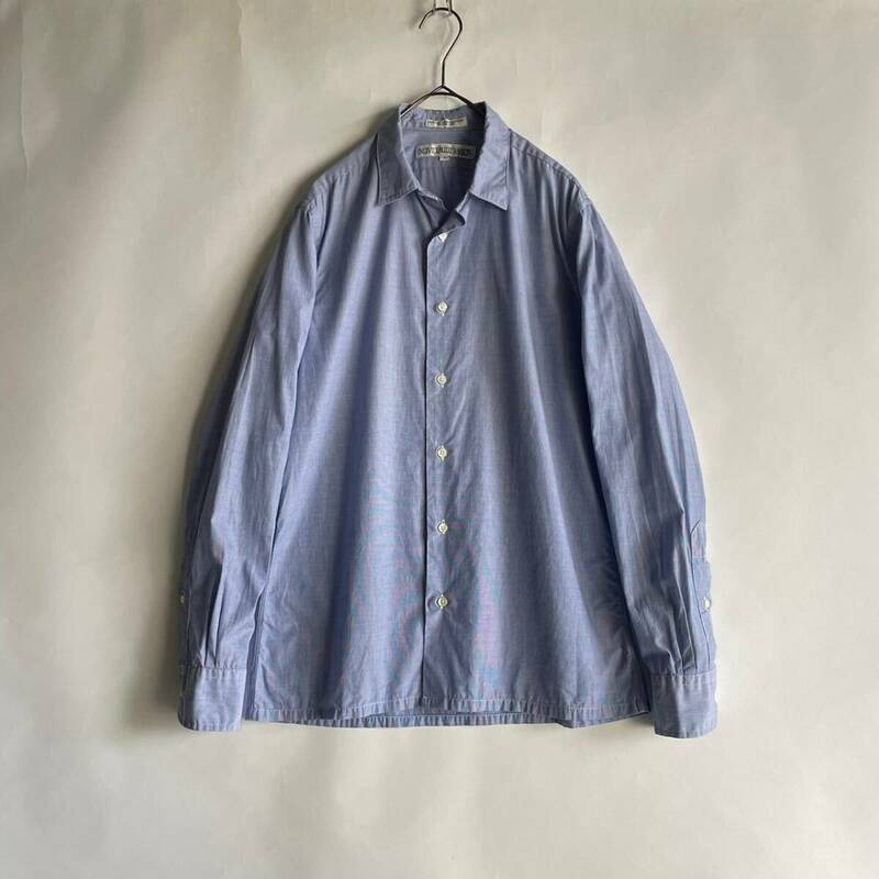 【USA製】 INDIVIDUALIZED SHIRTS インディビジュアライズドシャツ シャンブレー シャツ アメトラ ベーシック コットン ブルー size S sk