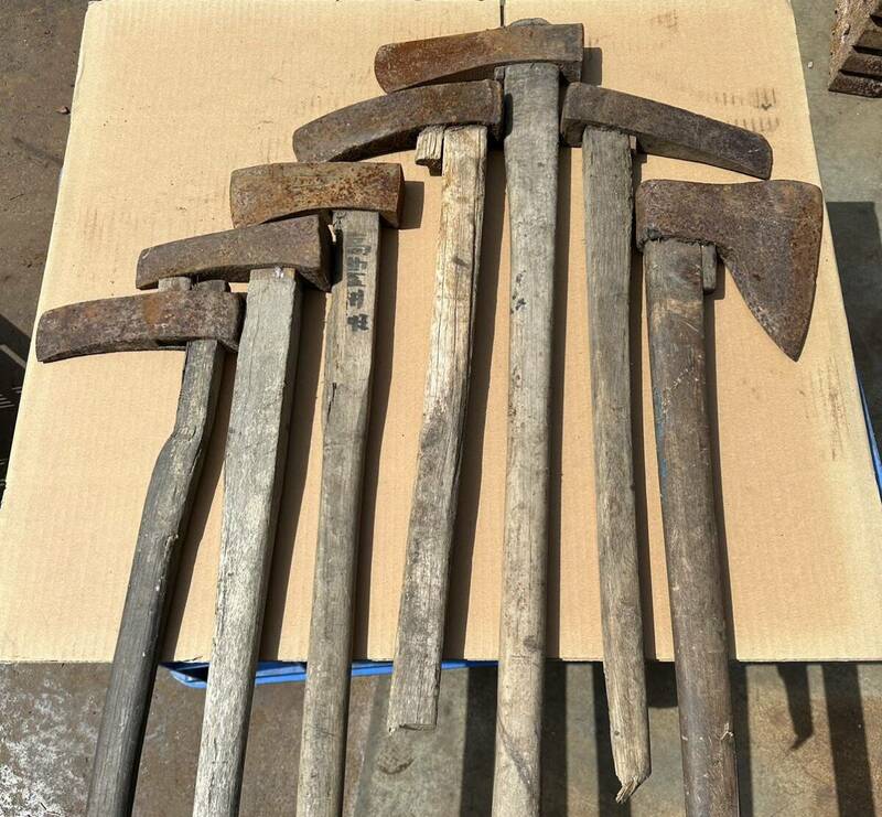 斧 オノ 鉈 手斧 丸穴　ナタ 土佐 古道具 なた アウトドア 大工道具 7本纏め　現状中古品
