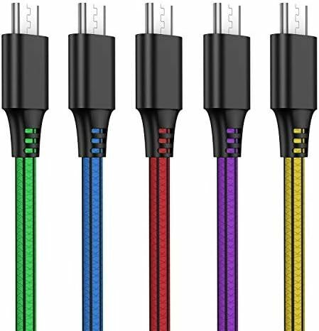 多色 Micro USB ケーブル 5本セット 2m 急速充電 高速データ転送 2.4A 断線防止 Xperia Fujitsu 