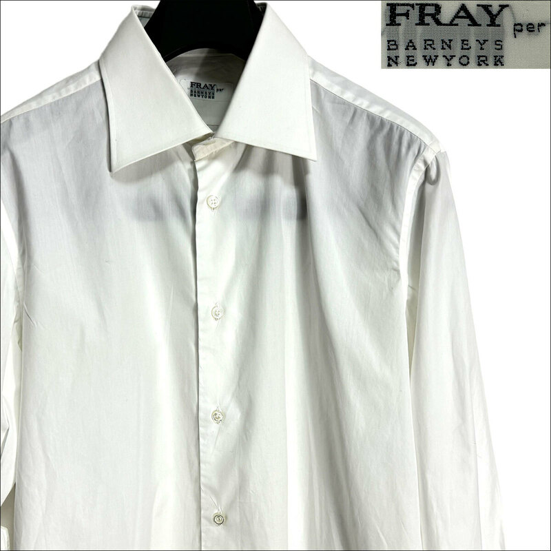 J7102 美品 FRAY バーニーズニューヨーク別注 ドレスシャツ ホワイト 16.5/42 フライ