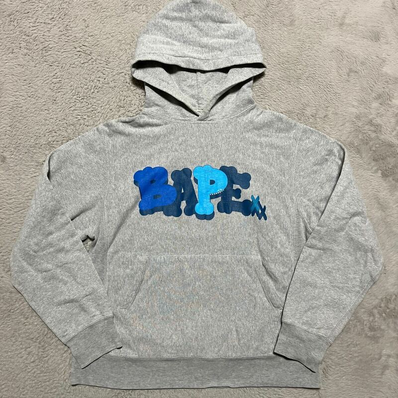 初期　A BATHING APE BAPE KAWS HOODIE パーカー　スウェット　Pullover SHARK STA Logo general camo シャークパーカー　s