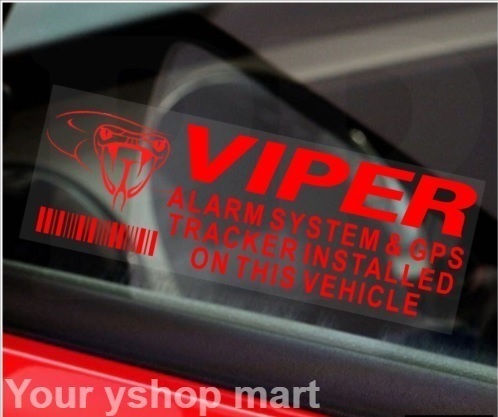送料無料 Viper バイパー セキュリティ ステッカー 赤(レッド）２枚セット GPS Tracking Device 盗難防止