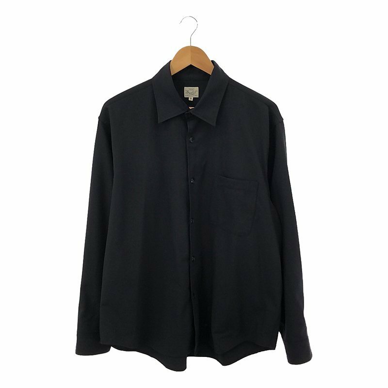 GOLD / ゴールド東洋エンタープライズ | CRAPE TWILL REGULAR COLLAR SHIRT クレープツイル レギュラーカラーシャツ | M | ブラック