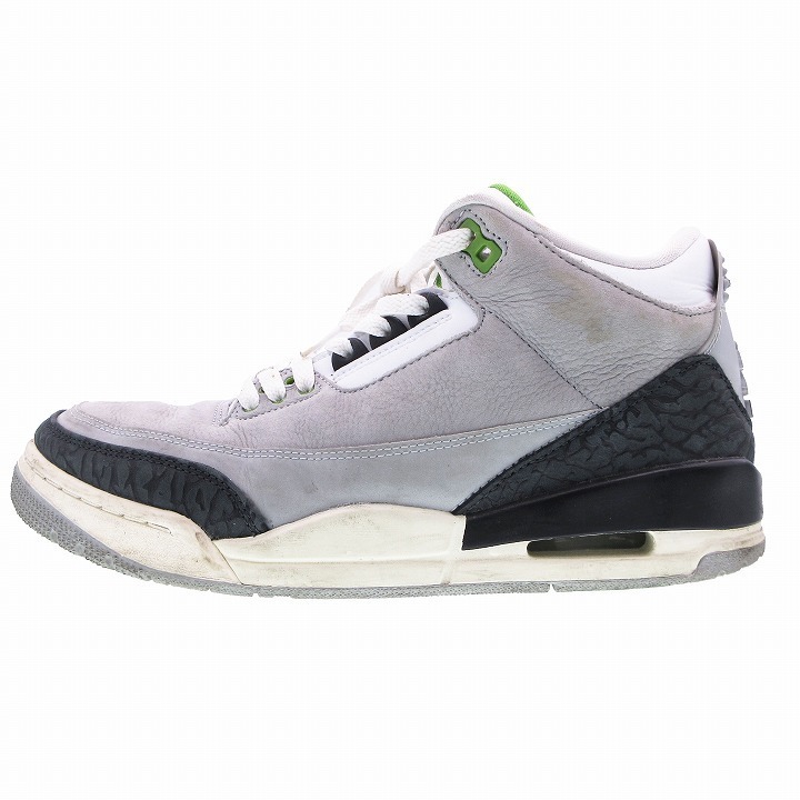 18SS ナイキ エア ジョーダン AIR Jordan 3 Retro Lucky Green レトロ スニーカー ラッキーグリーン シューズ 靴 26.5 グレー ur14