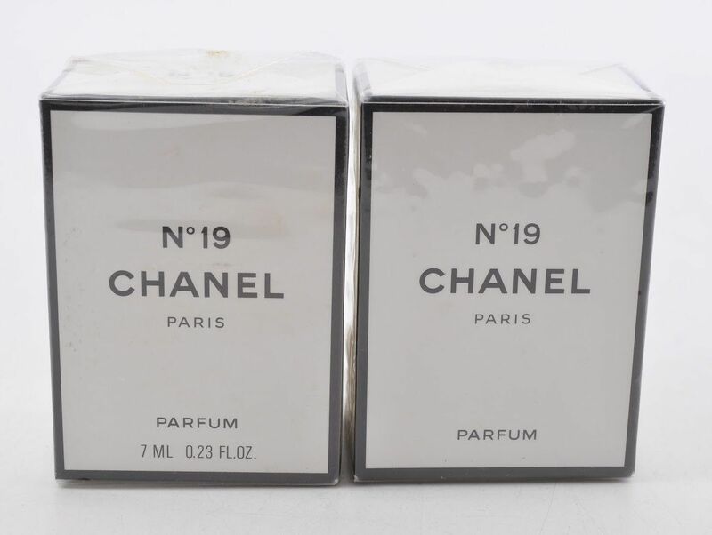 未使用 7ml Chanel シャネル No19 PARFUM パルファム 香水 2セット 箱付き b0306016