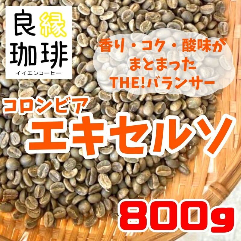 生豆 800g コロンビア エキセルソ コーヒー豆 珈琲豆 ウォッシュド