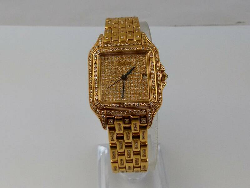 H/Cartier カルティエ　パンテール　18K 金無垢　106000M　ダイヤモンド文字盤　アフター　腕時計　0409-1
